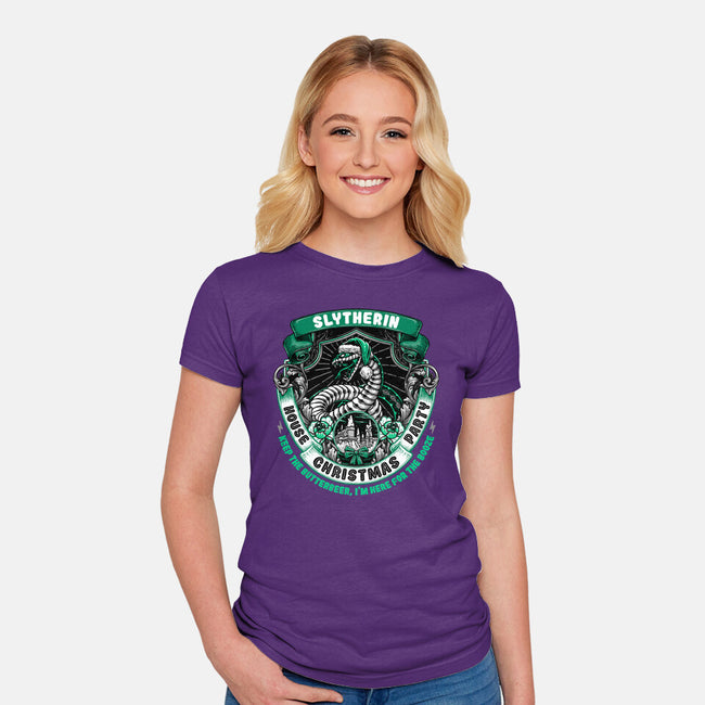 Holidays At The Slytherin House-womens fitted tee-glitchygorilla