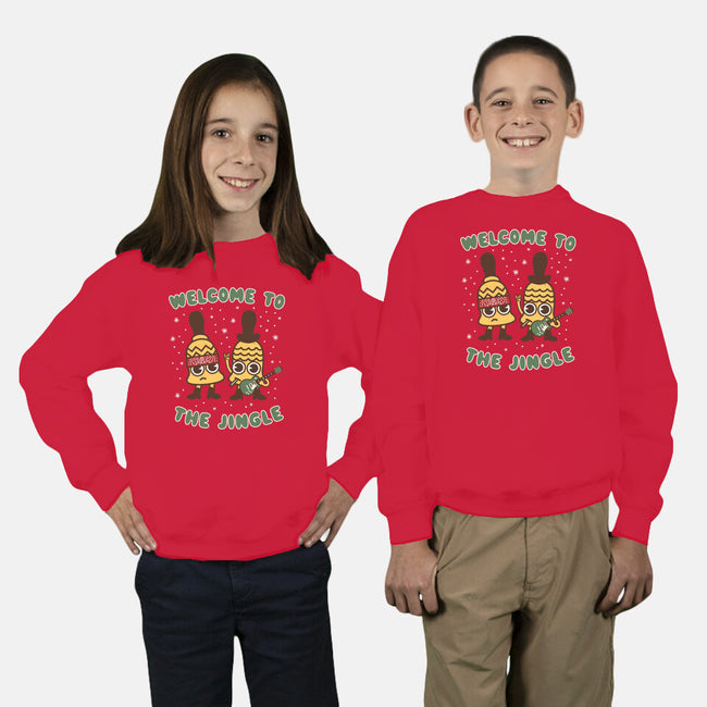 Welcome To The Jingle-youth crew neck sweatshirt-Weird & Punderful