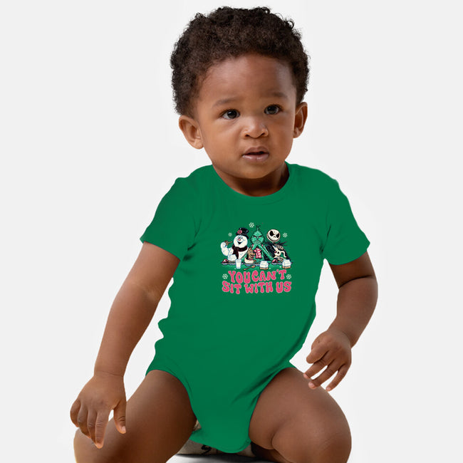 You Can't Sit With Us-baby basic onesie-momma_gorilla