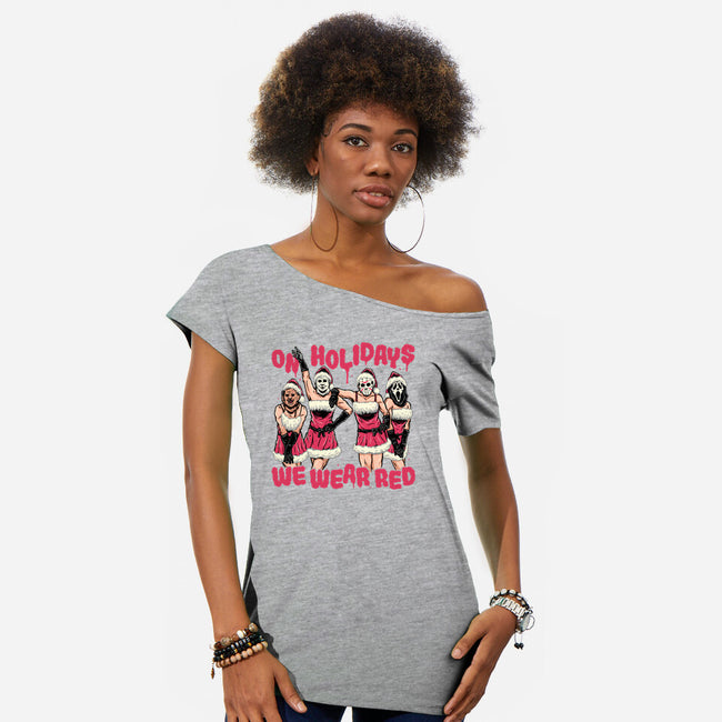 We Wear Red-womens off shoulder tee-momma_gorilla