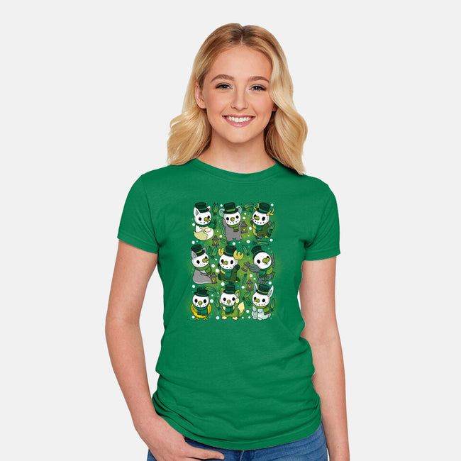 Snowman Animals-womens fitted tee-Vallina84
