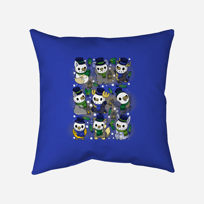 Snowman Animals-none removable cover throw pillow-Vallina84