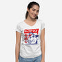 Happy Pochita-womens v-neck tee-spoilerinc