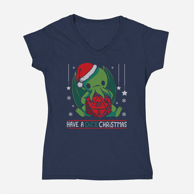 Have A Dice Christmas-womens v-neck tee-Vallina84
