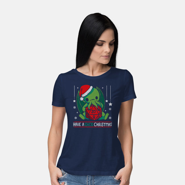 Have A Dice Christmas-womens basic tee-Vallina84