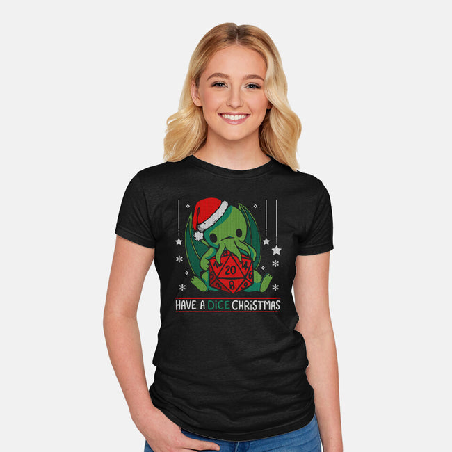 Have A Dice Christmas-womens fitted tee-Vallina84