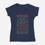 Toothlessmas-womens v-neck tee-jrberger
