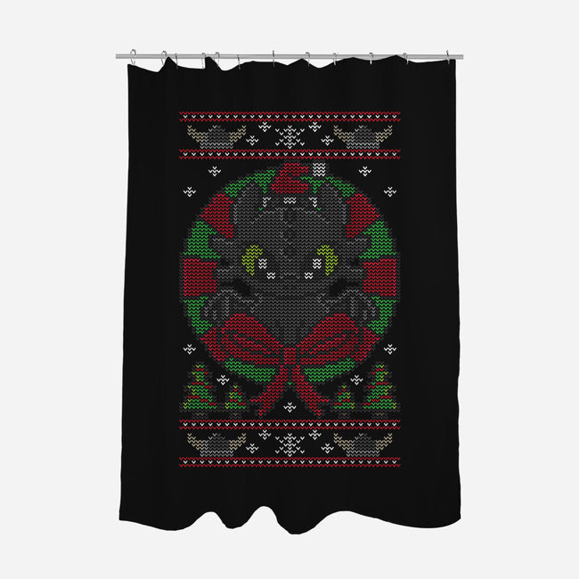 Toothlessmas-none polyester shower curtain-jrberger