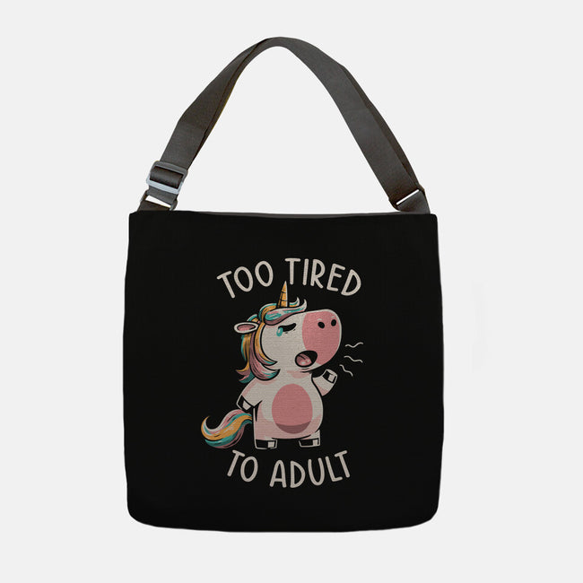 Too Tired To Adult-none adjustable tote bag-koalastudio