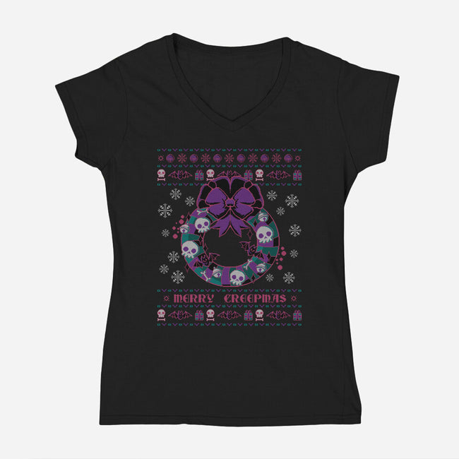 Merry Creepmas-womens v-neck tee-xMorfina