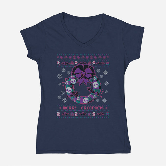 Merry Creepmas-womens v-neck tee-xMorfina