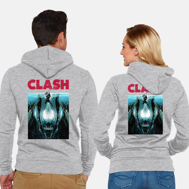 Clash-unisex zip-up sweatshirt-clingcling