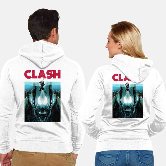 Clash-unisex zip-up sweatshirt-clingcling