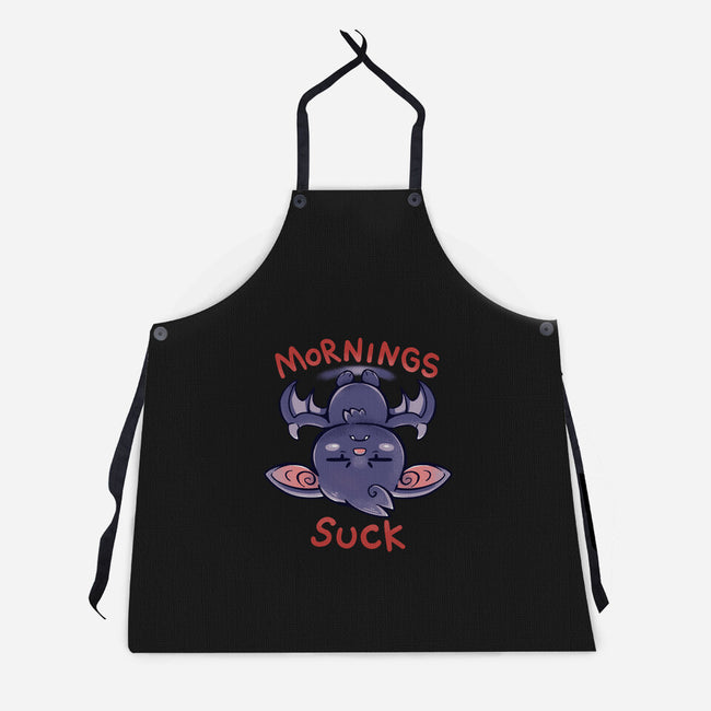 Mornings Suck Bat-unisex kitchen apron-TechraNova