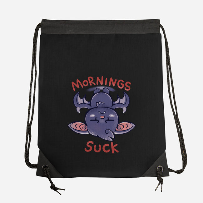Mornings Suck Bat-none drawstring bag-TechraNova