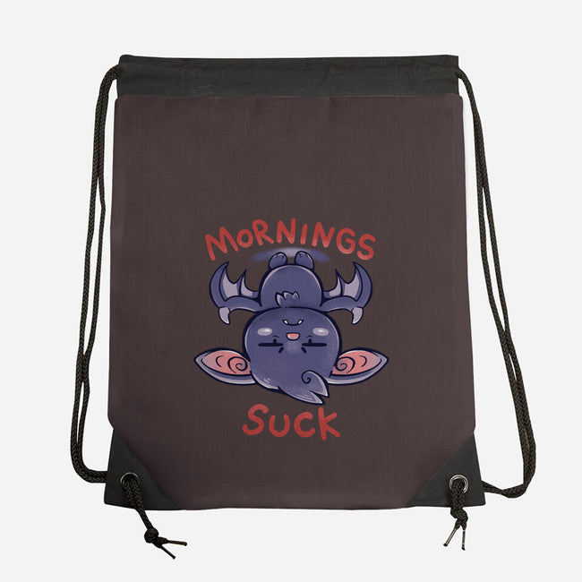 Mornings Suck Bat-none drawstring bag-TechraNova