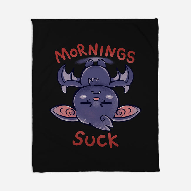 Mornings Suck Bat-none fleece blanket-TechraNova