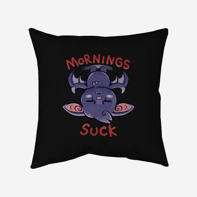Mornings Suck Bat-none removable cover w insert throw pillow-TechraNova