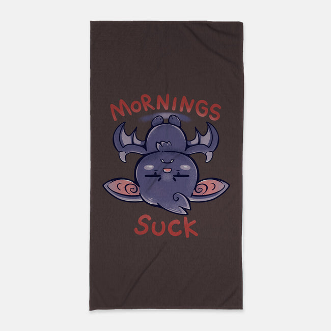 Mornings Suck Bat-none beach towel-TechraNova