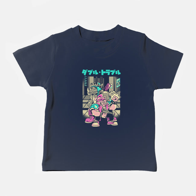 Trouble In Double-baby basic tee-Sketchdemao