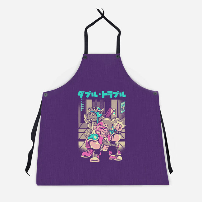 Trouble In Double-unisex kitchen apron-Sketchdemao