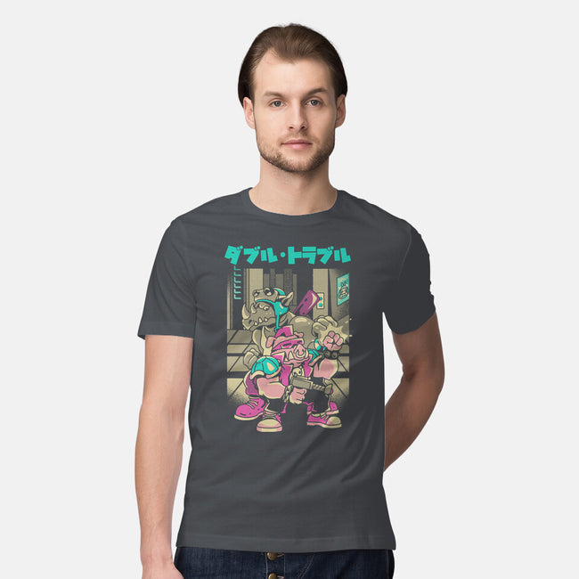 Trouble In Double-mens premium tee-Sketchdemao
