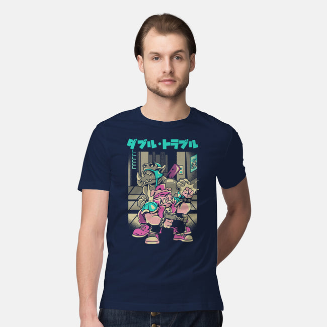 Trouble In Double-mens premium tee-Sketchdemao
