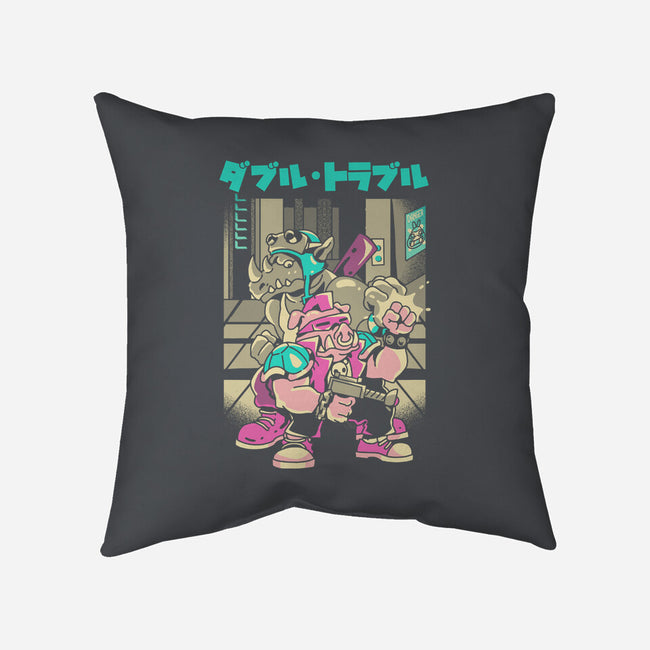 Trouble In Double-none removable cover w insert throw pillow-Sketchdemao