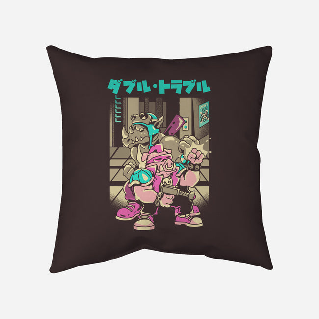 Trouble In Double-none removable cover w insert throw pillow-Sketchdemao