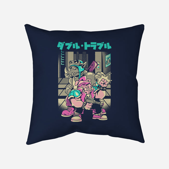 Trouble In Double-none removable cover w insert throw pillow-Sketchdemao