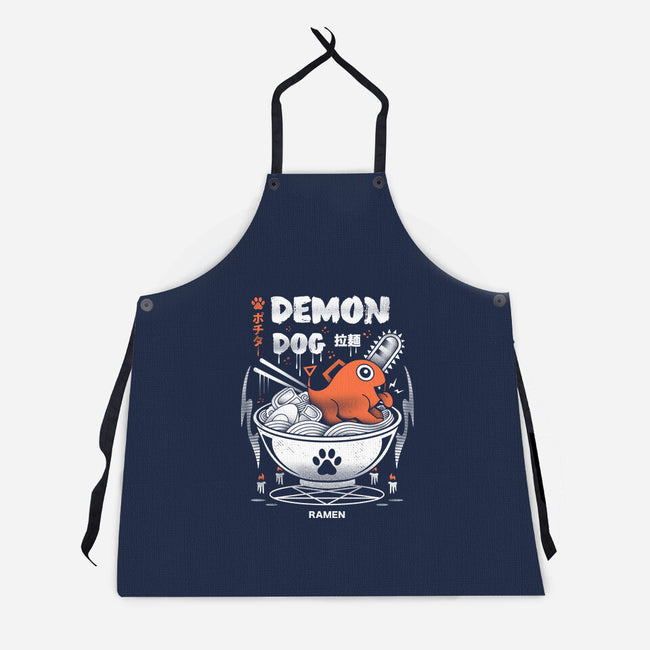 Demon Dog Ramen-unisex kitchen apron-Logozaste