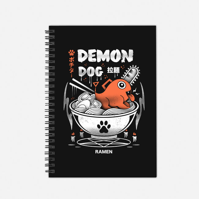Demon Dog Ramen-none dot grid notebook-Logozaste