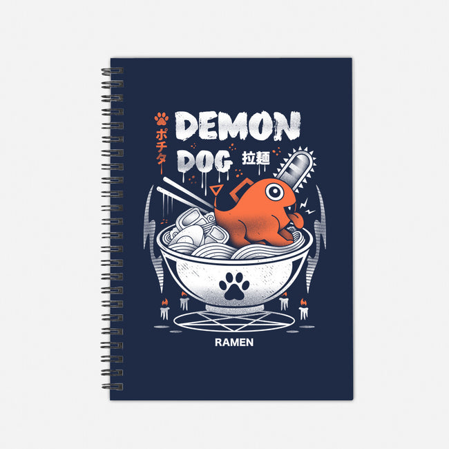 Demon Dog Ramen-none dot grid notebook-Logozaste