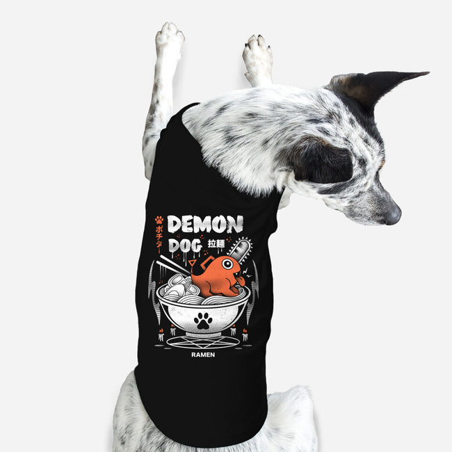 Demon Dog Ramen-dog basic pet tank-Logozaste