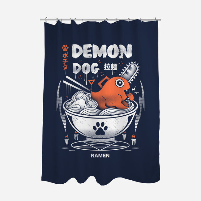 Demon Dog Ramen-none polyester shower curtain-Logozaste