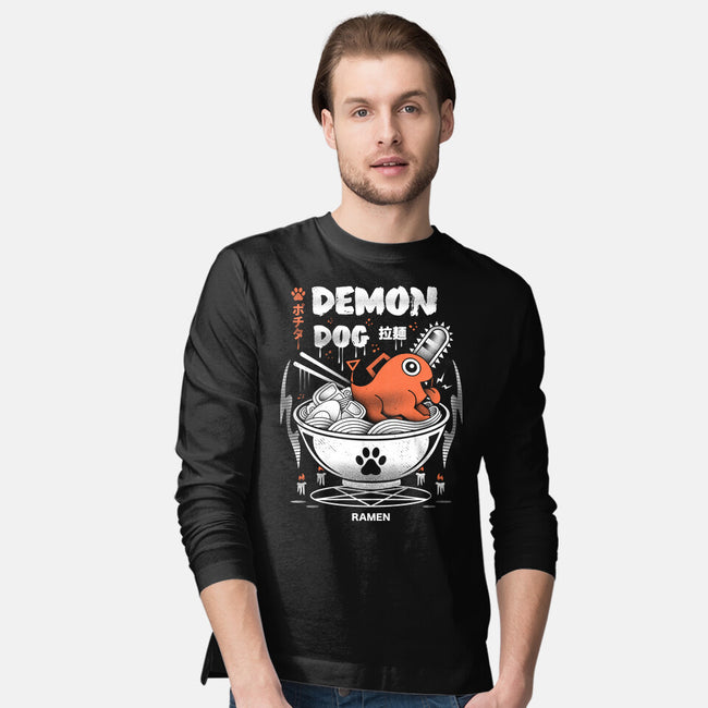 Demon Dog Ramen-mens long sleeved tee-Logozaste