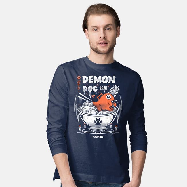 Demon Dog Ramen-mens long sleeved tee-Logozaste