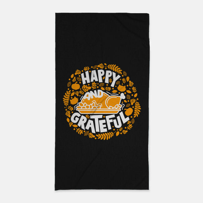 Happy And Grateful-none beach towel-bloomgrace28