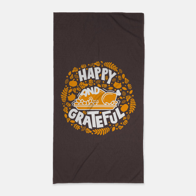 Happy And Grateful-none beach towel-bloomgrace28