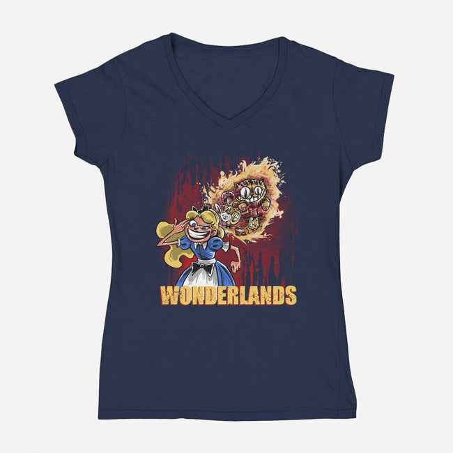 Wonderlands-womens v-neck tee-zascanauta