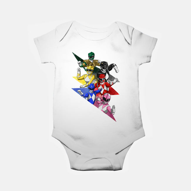 Rangers Pose-baby basic onesie-nickzzarto