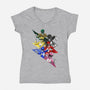 Rangers Pose-womens v-neck tee-nickzzarto