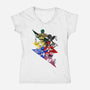 Rangers Pose-womens v-neck tee-nickzzarto