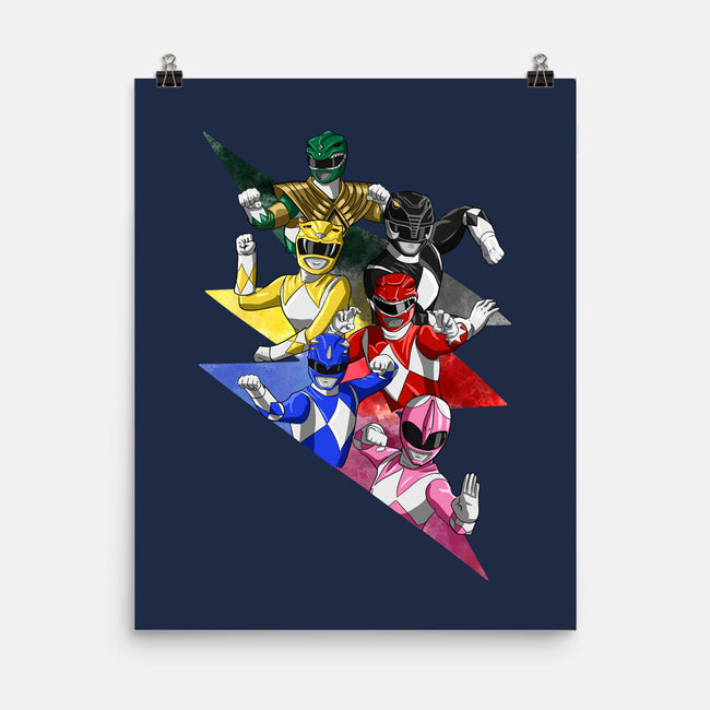 Power Rangers Single Poses Rangers Pose-none matte poster-nickzzarto by TeeFury