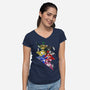 Rangers Pose-womens v-neck tee-nickzzarto