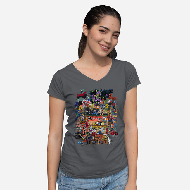 A Normal Day In Japan-womens v-neck tee-albertocubatas