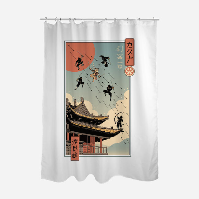 Catana Fight In Edo-none polyester shower curtain-vp021