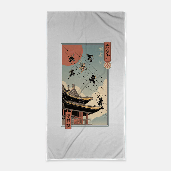 Catana Fight In Edo-none beach towel-vp021