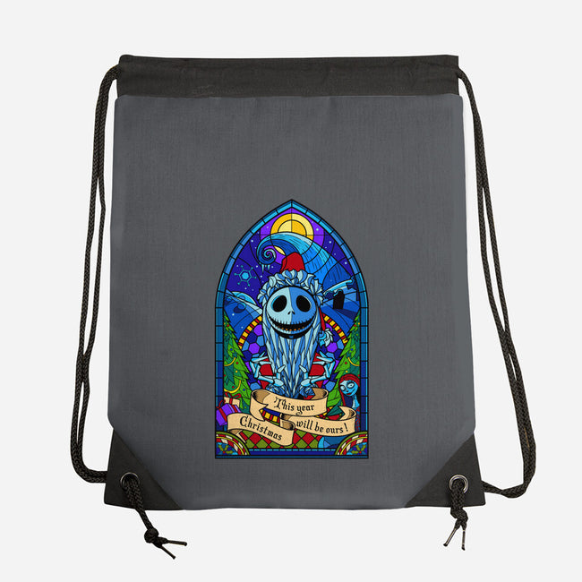 Stained Glass X-Mas-none drawstring bag-daobiwan