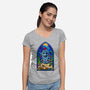 Stained Glass X-Mas-womens v-neck tee-daobiwan